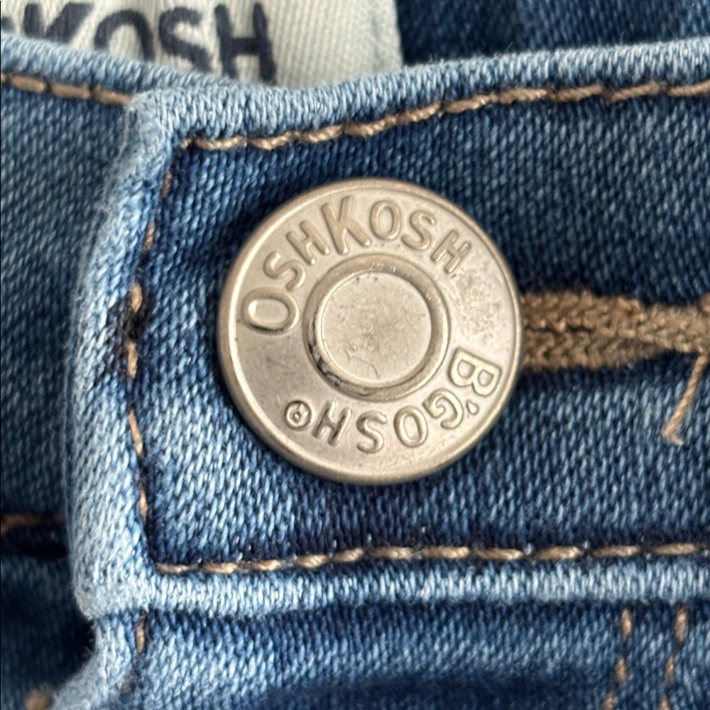 Oshgosh Girls 10 Blue Denim Heart Pattern Mid Rise jeans - Picture 4 of 9